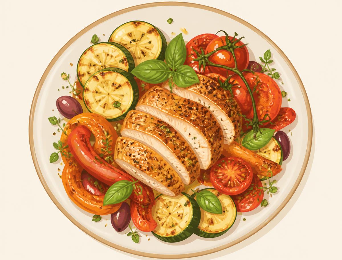 Poulet méditerranéen aux légumes